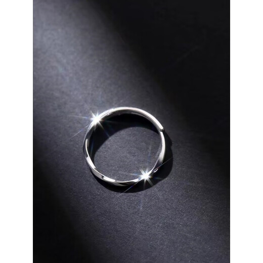 DL 1998 Fat Donglai same style plain ring 925 silver niche design index finger ring simple cold style ring versatile jewelry 925 silver thin wave ring opening adjustable