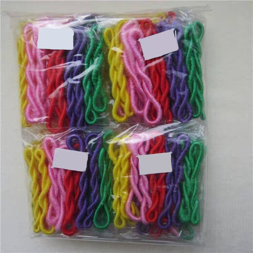 Qijitu large old-fashioned Liufang high-elastic rubber band women's basic black hair rope hair tie ponytail hair rope leather case bright red large black 10 pieces 10-piece set