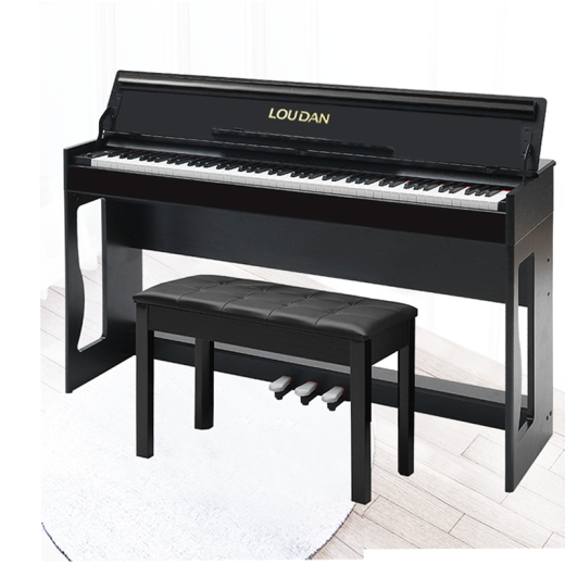 
LOUDAN [Jingchao Qikangfa] Electric piano 88-key vertical heavy hammer Professional adult beginner home electronic piano [Graining keyboard] + wood grain black + pure steel tone