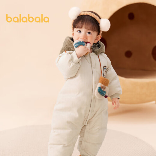 Balabala baby jumpsuit baby down jacket 2023 bodysuit splicing autumn and winter velvet Balabala baby jumpsuit baby down jacket 2023 bodysuit splicing autumn and winter velvet