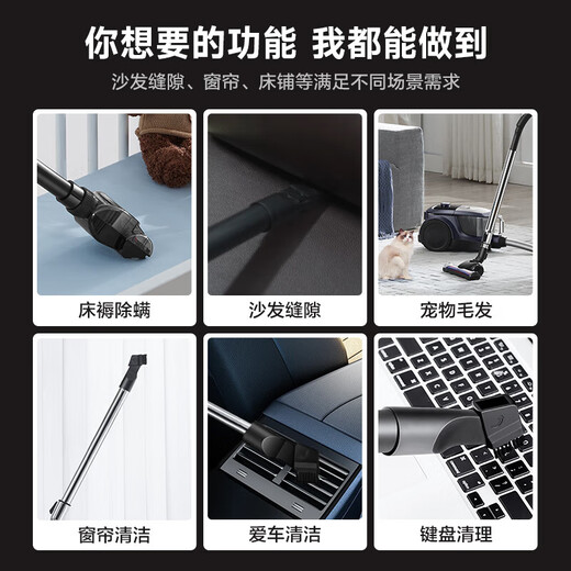 SUPOR horizontal vacuum cleaner household hurricane large suction large capacity multi-purpose carpet cleaning machine land reclamation cleaning high-power household vacuum cleaner with one-button cord retraction for dust removal and mite removal Haiyan Blue