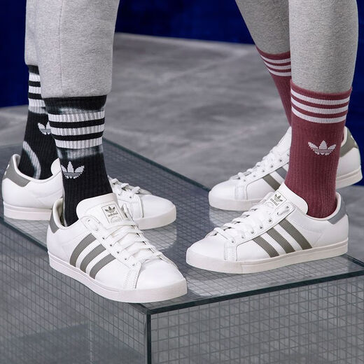 
Adidas Clover Casual Shoes for Men and Women Official Website COAST STAR Low Top Retro Sports Shoes EE6196 White Gray 36.5