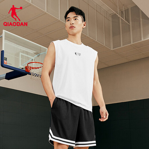 Jordan QIAODAN basketball vest men's summer breathable casual sports running vest Jordan White L (175)