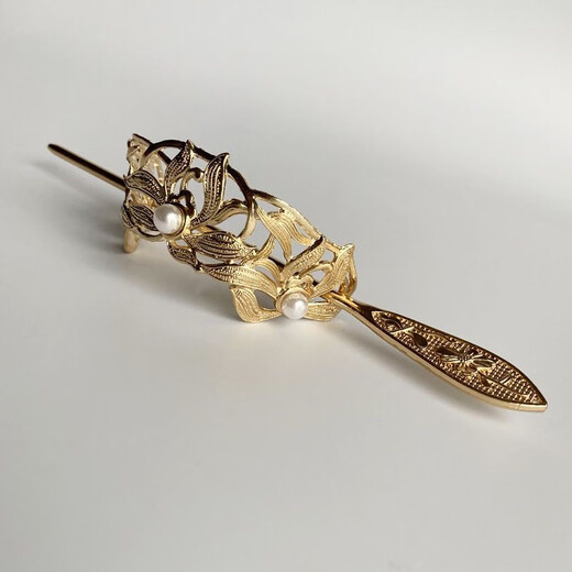 Tang Funi ancient style Hanfu headdress for girls, hairpin, horse-faced skirt, Chinese style children's hairpin, hairpin, costume streamer accessories, full set of hair accessories, hairpin + hairpin + streamer