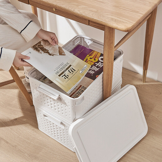 Lekali foldable storage box storage box book box book storage box clothes children's sundries toy storage box one pack large-storage box 46*33*23.5 35L