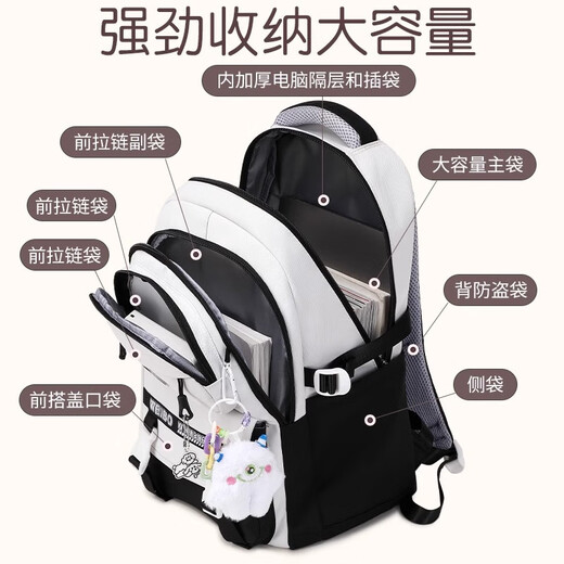 GPHF Japan GP Burden Reduktion und Wirbelsäulenschutzschule für Frauen mit super großer Kapazität Neue Stil Junior High School Schüler Rucksack Grundschule Rucksack 9905 Khaki Drei-teilige Set-Kollektion Fügen Sie Einkaufswagen Baby Geschenk Anhänger