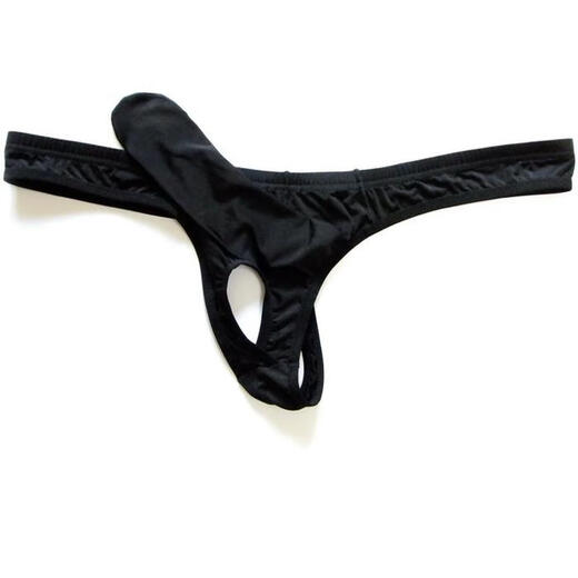 Men's Transparent Ice Silk Hollow JJ Set Bullet Separation Tight Low-Waist T-Pants Tempting T-Pants Underwear T341 White XL Size (Suitable for 2'4--3'5 Waist)