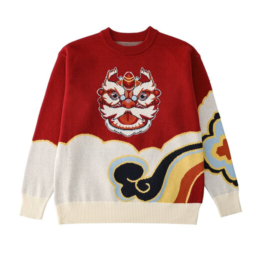 Disney (Disney) 2026 Year of the Horse New Year Parent-child Outfits for a Family of Three Winter Sweaters Mother and Daughter Outfits Family Portrait Chinese Style Clothes Burgundy Sweater Adult M Size Suitable for 100-120 Jin Jin equals 0.5 kg, regardless of