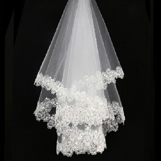 Muden New Style Bride European и American Sequin Кружевая кружевная завеса