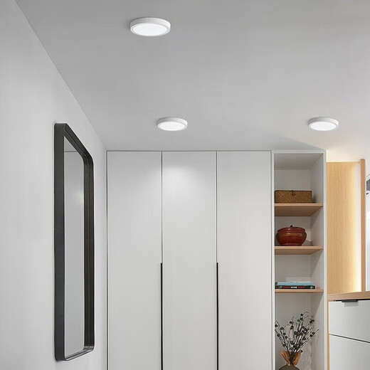 Deng Ling led surface mounted small panel light square downlight ultra-thin flat panel ceiling light fixture surface mounted square 21cm-white light 18W