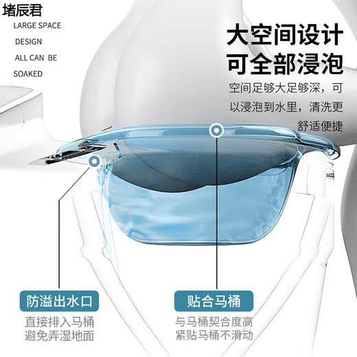 Meikejie ass-washing artifact, male hemorrhoid basin, bidet for men and women, special for girls, pregnant women, squat-free toilet, butt washing pp, skin-friendly soft cushion upgrade - transparent green hook