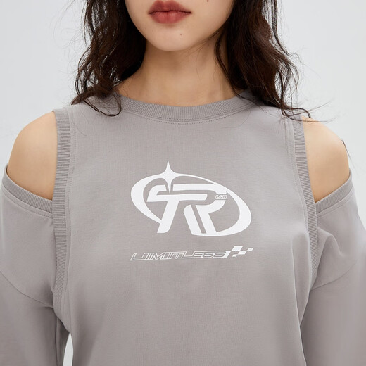 Solo el temperamento de la moda de invierno versátil versátil cuello redondo de manga larga para mujeres 12349S025 E38 Travel Bird Gray XS (155) 76a