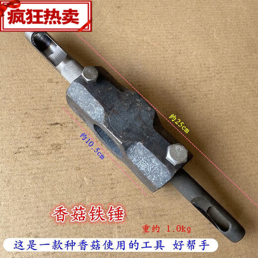 Basswood planting mushroom tree punching hammer mushroom hammer with drill bit fungus spot inoculation small hammer head + 12 points 5 + 14MM mushroom hammer