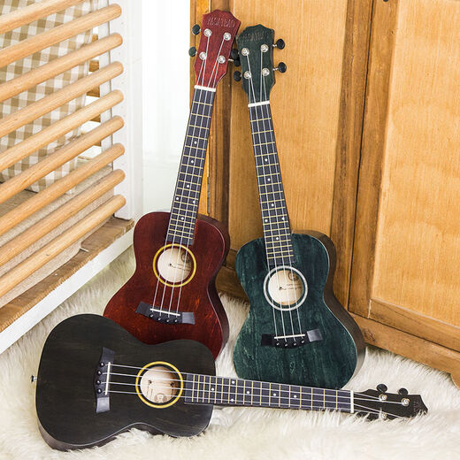 Geeignet für furniere Ukulele-Anfänger-Studenten Erwachsene Frauen mit männlichen Studenten 23-Zoll-Uklili-Kinder-Einführungsgitarre 23-Zoll-Regenbogen farbenfrohes Monogramm + Lehrbuch