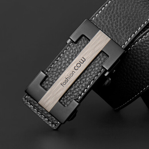 COW belt men's automatic buckle business casual first-layer cowhide belt belt for boyfriend and father gift box 998 black