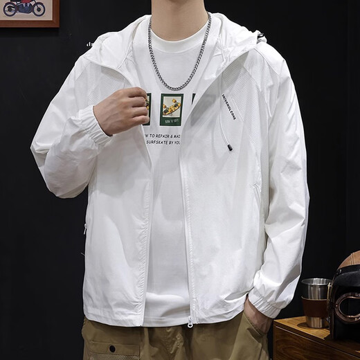 OLJ International first-line big-name ice silk sun protection clothing for men, loose large size, breathable and quick-drying, summer thin coat, fishing clothing, summer black XL 145-160Jin Jin is equal to 0.5 kg