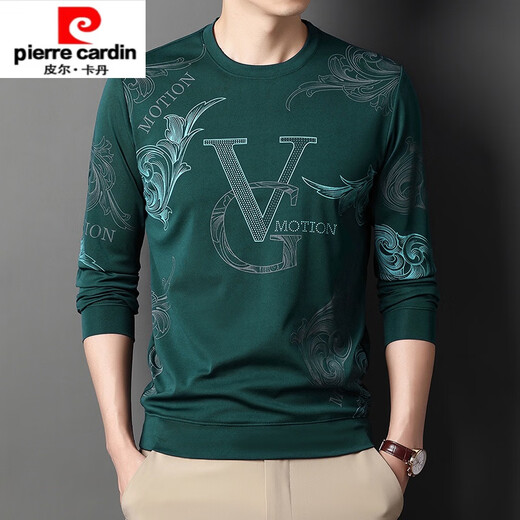 Pier Cardin T-shirt à manches à manches à manches longues pour hommes T-shirt à manches à manches longues pour hommes T-shirt de base pour hommes T-shirt Blue 6627 180 / 2XL