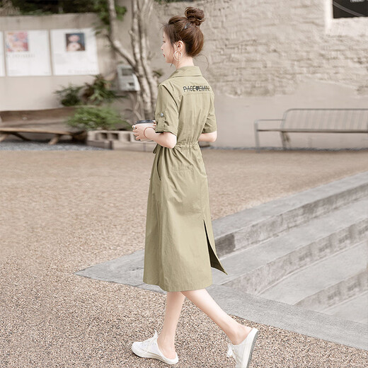 Cypress House Mid-length Dress 2025 Spring and Summer New Women's Slit Bed and Slimming Shirt Skirt