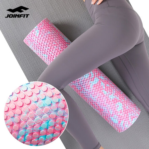 Jiyingfei foam roller muscle relaxation massage roller fitness training Pilates yoga column foam roller blue and green floating point 60cm