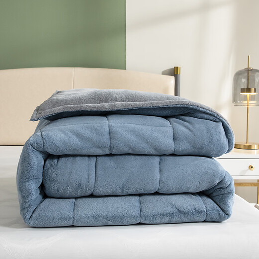 I-WILL milk velvet winter quilt flannel quilt core thickened winter single fiber quilt blue gray 200x230cm 8Jin Jin equals 0.5 kg I-WILL milk velvet winter quilt flannel quilt core thickened winter single fiber quilt blue gray 200x230cm 8Jin Jin equals 0.5 kg