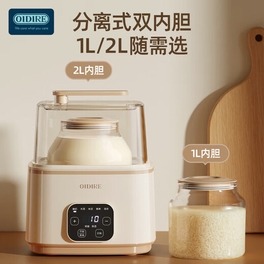 OIDIRE（偶点）酸奶机 家用全自动酸奶发酵机恒温纳豆米酒酵素果醋果酒多功能高硼硅玻璃酸奶机大容量 ODI-SA21【1L内胆+2L内胆】