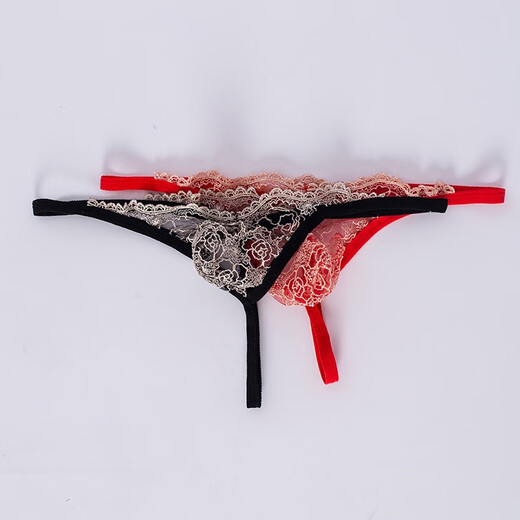 Erwachsene Produkte Neue Lace Herren Perspektive Sex T-förmige Unterwäsche Sexy Mesh U-Bag Tanga Erwachsene Sexprodukte Rot alle Größe