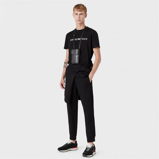 ARMANI/阿玛尼 EA 男士经典时尚鹰标短袖圆领T恤 8N1TN5 1JPZZ 深灰色 686 M