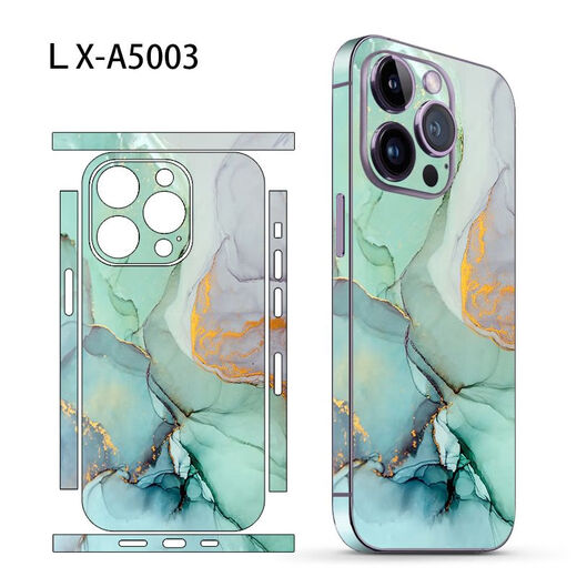 鲸美多适用于苹果14Promax贴纸iPhone13 大理石纹理12背膜 11全包背膜 LX-A5012 iphone12