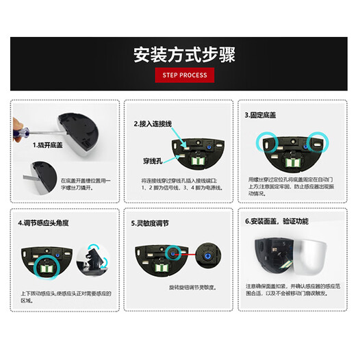 Yuechangsheng Sense de capteur de porte automatique Yuechangsheng Panning Glass Door 24 Capteur micro-ondes Contrôleur anti-clip universel 24g Capteur noir [ATF830] [Boutique