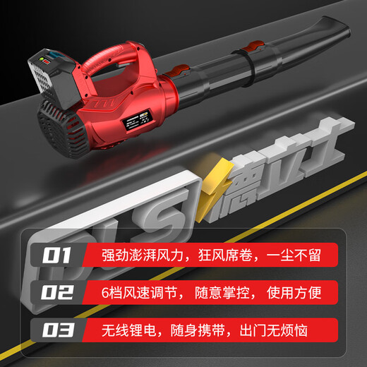 Delis high-power blower lithium-electric charging industrial storm gun electric hair dryer soot blower blower blowing leaves dust removal flame DS charging storm 688VF one electricity and one charge