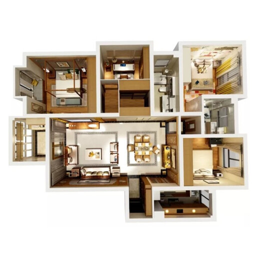 Interior decoration designer Pure design modern simple full-case home decoration designer professional decoration light luxury style renderings