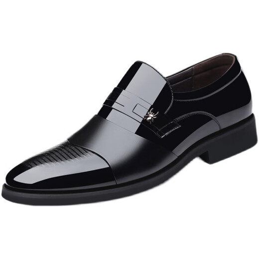 Spider King (Spider King) Lederschuhe Herrenhöfe Herrenschuhe Business Casual Formal Formal Formaler Kleidung für Zehenhöhen, die Männer Hochzeitsschuhe Briefe Z677 Schwarz (täglicher Stil) 37