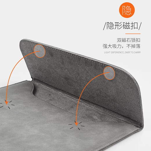 Dell XPS17-9720 17-Zoll-Laptop Inner Liner Bag Protection Hülle Stoßdämpfung Aufbewahrung Beutel wasserdichtes Ledergehäuse Business Leichtes Zubehör Yijinda Horizontal Style-Gray+Power Bag