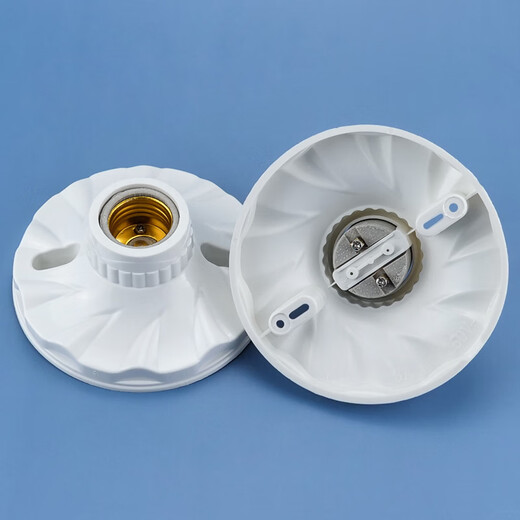 Hesdige E27 screw large base flame-retardant and high-temperature resistant lamp holder ceramic flat lamp holder hardware flat-mounted lamp holder for factory building 6 pieces/piece Beijing warehouse flash delivery JG-829