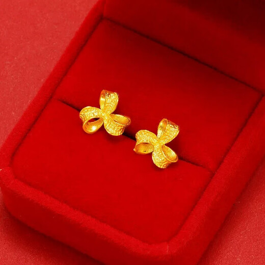 GOYN old Phoenix gold store style sand gold earrings tin gold earrings new women's transfer bead earrings 18k gold wedding gift yellow star and moon earrings