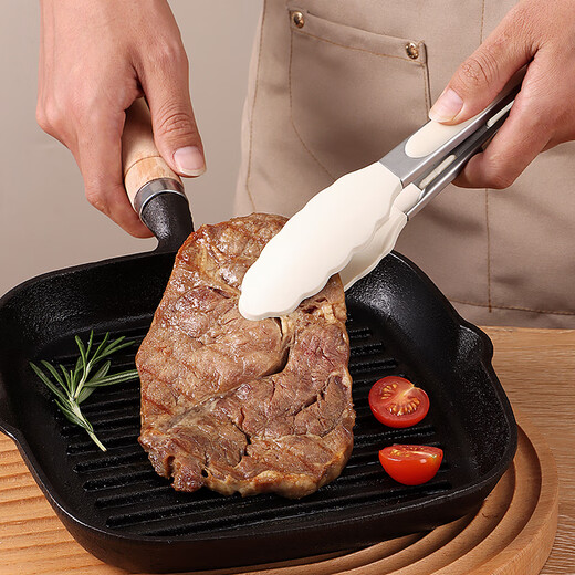 Baijie stainless steel silicone food clip steak clip barbecue clip kitchen fried steak clip barbecue clip