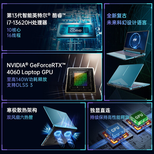 七彩虹（Colorful）隐星P16 16英寸游戏笔记本电脑 13代酷睿i7 (i7-13620H 16G 512G RTX4060 165Hz 2.5K）星河蓝