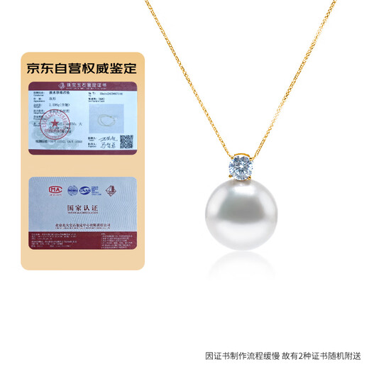 Angel's Tears Freshwater Pearl Necklace Women's 18k Gold Zircon Princess Style Pearl Pendant 11-12mm Birthday Gift for Wife