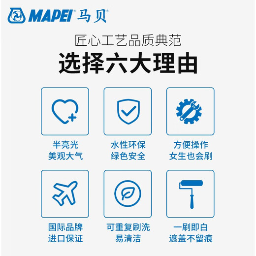 Mapei Mabei Satin Paint 6621 Changement de couleur de bois à base d'eau peinture rénovée porte auto-brossage ancienne garde-robe couleur Changement peinture pomme verte 80919p