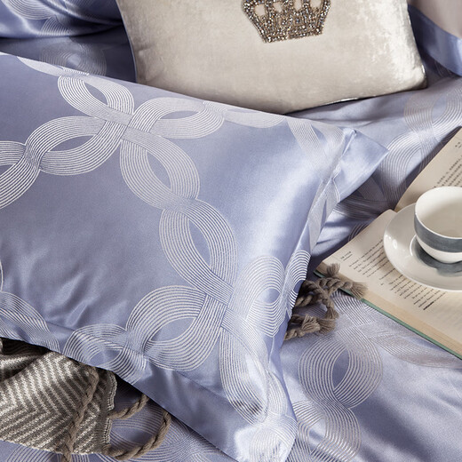 Defuni Jacquard Blatt Vierköpfig Set Einfacher europäischer Fashion-Stil Bettwäsche-Deckel Quilt Cover 1,5/1,8 m Set Garnier 40 Stück reine Baumwoll-Vier-teilige 1,8-m-Blechstil (Quilt Cover 220*240 cm)