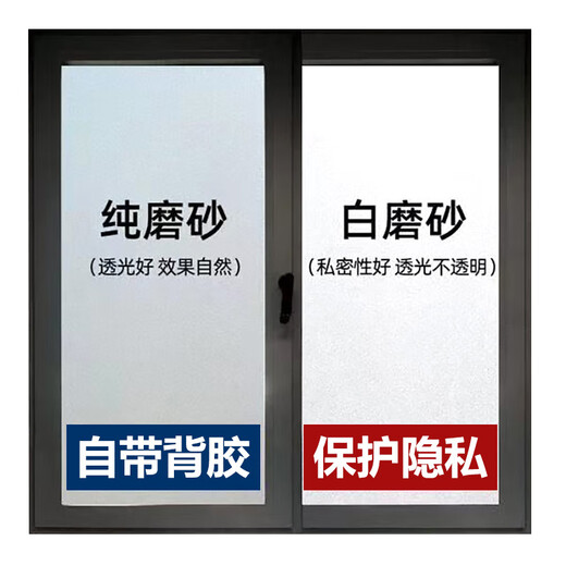 Jinguluo glass film self-adhesive PVC glass sticker 90cm wide 1 meter long (how many meters to shoot) white sand