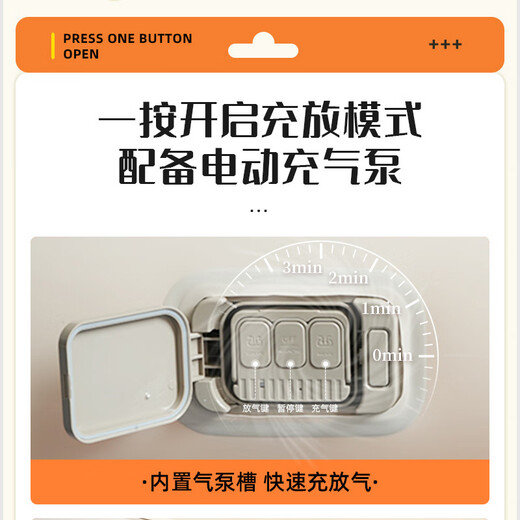 Beihu Baby Fully Automatic Inflatable Mattress Single Double Inflatable Bed Built-in Pump Home Outdoor Camping Car Inflatable Mattress Built-in Pump Single Heightened Model 195*100*43CM