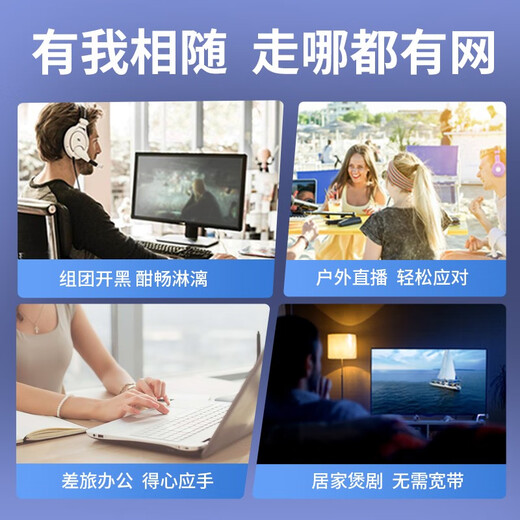 With U portable wifi wireless network card mobile wireless broadband 4g5g router card-free office rental dormitory construction site mountainous area free broadband plug-in and ready to use nationwide universal WiFi6 six-core basic version True Three Netcom + monthly free traffic