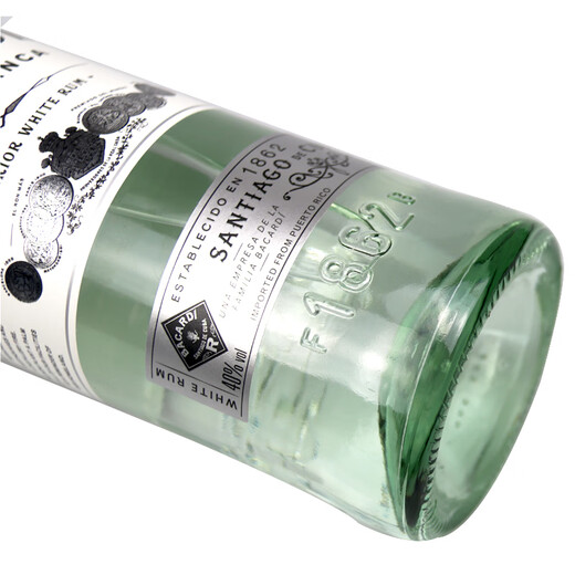 百加得（Bacardi）正品行货 朗姆鸡尾莫吉托洋酒基酒调酒烘焙原装原瓶进口 节日送礼 百加得白朗姆 750mL 1瓶