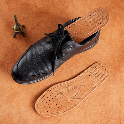 HKNNS Cow-Absorbing, Anti-Odor, Absorbing and Breathable INSERSE SPORT Cuir INSTERSE HOMMES and Women Spring dur, été et automne de grande taille de semelles authentiques trous en cuir [trois paires] 42