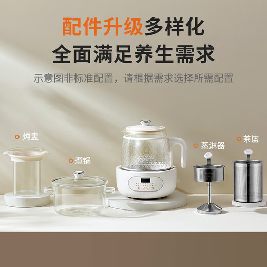 Modong all-glass health pot does not contain glue, boiling teapot, tea boiler, spray steaming teapot, 800W high-power boiling water and tea boiling all-in-one machine, 1.5L large capacity kettle MD-YS02