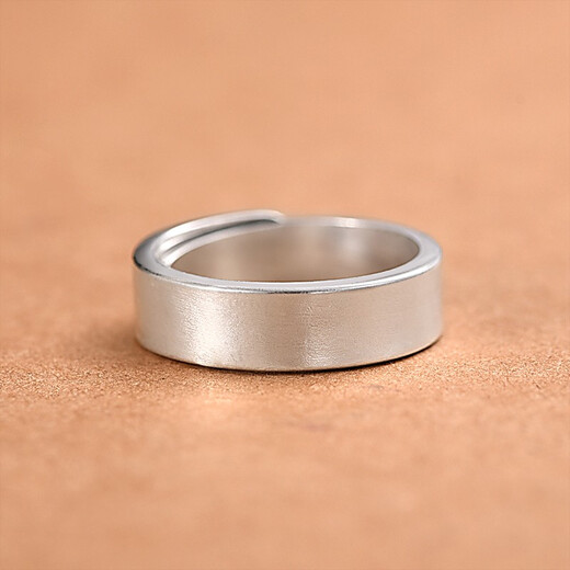 Luotai Old Silversmith 999 Pure Silver Couple Ring Silver Pair of Live Buckle Silver Rings Pair of Rings Adjustable Customized Engraving Simple Large Style