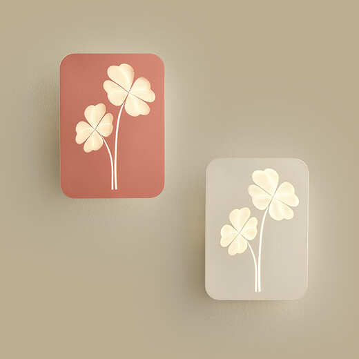 First Dream Bedside Bedside Wall Light Simple Simple Modern Creative 2024 New Ins Fashion Aisle Corridor Light DX826-Pink + Ginkgo Leaf + 10W Cambio de luz de tres colores (sin control remoto)