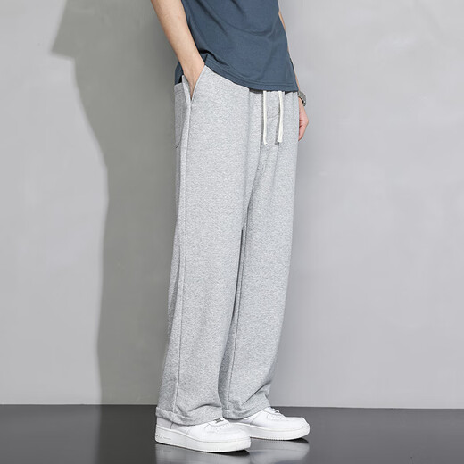 Foss Phil pants men's autumn and winter all-match straight pants drapey wide-leg pants loose sports casual pants 206 gray XL