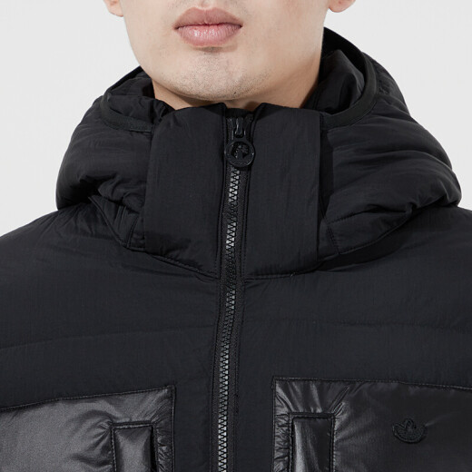 阿迪达斯 （adidas） 三叶草羽绒服男士冬季新款户外运动服保暖休闲连帽棉衣夹克 H13564黑色 L